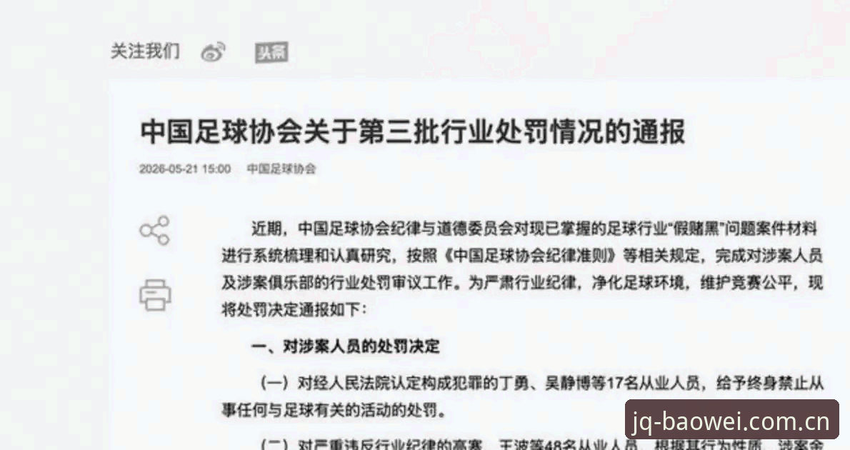宝威体育赛事 中国足协第三批禁足名单深度分析:足球反腐风暴下的行业生态重构